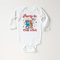 Retro 4th of July Baby Bodysuit, Baby Shirt, Toddler Sweatshirt - Party in the USA Outfit, Patriotic Memorial Day Baby Gift, Red White Blue