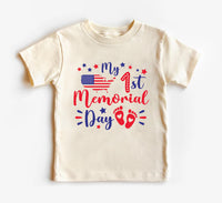 First Memorial Day Baby Bodysuit, Baby Shirt, Toddler Sweatshirt - Cute Patriotic America Outfit, Red White Blue Baby Gift for Newborns