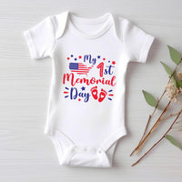 First Memorial Day Baby Bodysuit, Baby Shirt, Toddler Sweatshirt - Cute Patriotic America Outfit, Red White Blue Baby Gift for Newborns