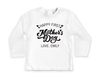 Happy First Mother’s Day Baby Shirt, Baby Bodysuit, Toddler Sweatshirt - Personalized Outfit with Mother’s Day Date, New Mom Baby Gift
