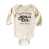 Happy First Mother’s Day Baby Shirt, Baby Bodysuit, Toddler Sweatshirt - Personalized Outfit with Mother’s Day Date, New Mom Baby Gift