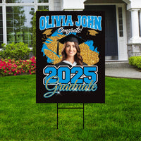 Personalized College Graduation Yard Sign 2025, College Logo Sign, Custom Graduate School College University Yard Sign with Metal H-Stake
