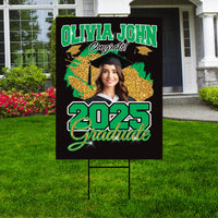 Personalized College Graduation Yard Sign 2025, College Logo Sign, Custom Graduate School College University Yard Sign with Metal H-Stake