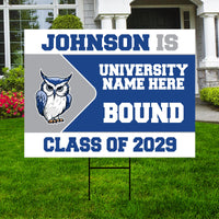 Personalized College Bound Future Yard Sign, College Logo Sign, Custom Graduate College University Bound Future Yard Sign with Metal H-Stake