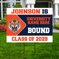 Personalized College Bound Future Yard Sign, College Logo Sign, Custom Graduate College University Bound Future Yard Sign with Metal H-Stake