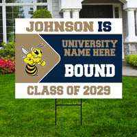 Personalized College Bound Future Yard Sign, College Logo Sign, Custom Graduate College University Bound Future Yard Sign with Metal H-Stake