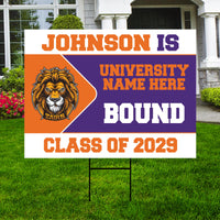 Personalized College Bound Future Yard Sign, College Logo Sign, Custom Graduate College University Bound Future Yard Sign with Metal H-Stake