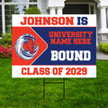 Personalized College Bound Future Yard Sign, College Logo Sign, Custom Graduate College University Bound Future Yard Sign with Metal H-Stake
