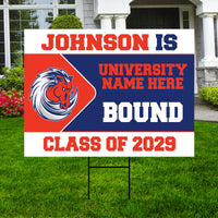 Personalized College Bound Future Yard Sign, College Logo Sign, Custom Graduate College University Bound Future Yard Sign with Metal H-Stake