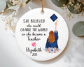 Personalized Teacher Graduation Ornament, Custom Ceramic Keepsake, Education Grad Gift for Her, Daughter, Sister, Best Friend, 2025 Ornament