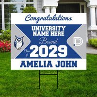 Personalized College Bound Future Yard Sign, College Logo Sign, Custom Graduate College University Bound Future Yard Sign with Metal H-Stake
