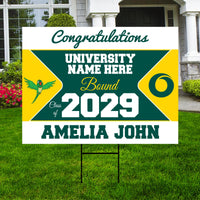 Personalized College Bound Future Yard Sign, College Logo Sign, Custom Graduate College University Bound Future Yard Sign with Metal H-Stake