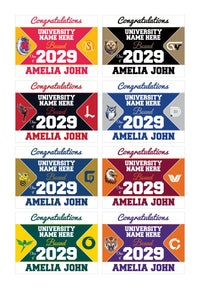 Personalized College Bound Future Yard Sign, College Logo Sign, Custom Graduate College University Bound Future Yard Sign with Metal H-Stake