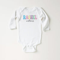Custom Name With Daisies Baby Shirt, Floral Back to School Baby Bodysuit, Kindergarten Toddler Sweatshirt, Girl First Day Outfit Gift