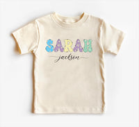 Custom Name With Daisies Baby Shirt, Floral Back to School Baby Bodysuit, Kindergarten Toddler Sweatshirt, Girl First Day Outfit Gift