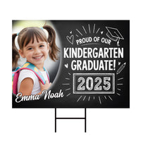 Personalized Kid Elementary Graduation 2025 Yard Sign with Photo, Preschool Sign, Class of 2025, Custom Grad Lawn Signage with Metal H-Stake