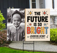 Personalized Kid Elementary Graduation 2025 Yard Sign with Photo, Preschool Sign, Class of 2025, Custom Grad Lawn Signage with Metal H-Stake
