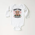 Holy Cow I’m Cute Onesie, Baby Bodysuit, Baby Shirt, Toddler Sweatshirt - Funny Cow Baby Outfit, Cute Farm Baby Gift, Country Style Look
