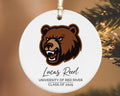 Custom University Logo Ceramic Ornament, College Graduation Keepsake Gift for Her, Class of 2025 Ornament, Personalized School Grad Decor