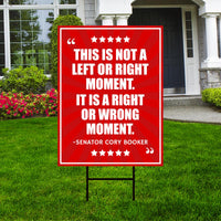 Senator Cory Booker Protest Yard Sign - Resist Hate Lawn Sign, Anti-Trump, Resist Racism, Resist Fascism Yard Sign with Metal H-Stake