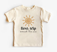 First Trip Around the Sun Onesie, Baby Bodysuit, Baby Shirt, Toddler Sweatshirt - Boho First Birthday, One Year Old Gift, Space Party Look