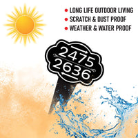 Custom House Numbers Yard Sign 10” x 14” - Rust-free Aluminum Directional Multiple Address Sign for Lawn, Arrows Sign with Integrated Stake