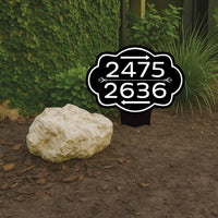 Custom House Numbers Yard Sign 10” x 14” - Rust-free Aluminum Directional Multiple Address Sign for Lawn, Arrows Sign with Integrated Stake