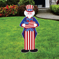 Uncle Sam Yard Sign Cutout - Patriotic 4th of July, Memorial Day, Independence Day, Veterans Day Yard Decorations Outdoor With Metal Stakes