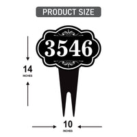 Personalized Address Plaque Yard Sign 10” x 14” - Rust-free Aluminum Address Sign, House Number Sign Plate for Lawn with Integrated Stake