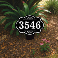 Personalized Address Plaque Yard Sign 10” x 14” - Rust-free Aluminum Address Sign, House Number Sign Plate for Lawn with Integrated Stake