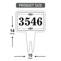 Personalized Address Plaque Yard Sign 10” x 14” - Rust-free Aluminum Address Sign, House Number Sign Plate for Lawn with Integrated Stake