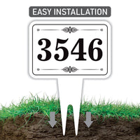 Personalized Address Plaque Yard Sign 10” x 14” - Rust-free Aluminum Address Sign, House Number Sign Plate for Lawn with Integrated Stake