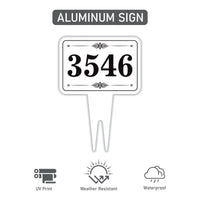 Personalized Address Plaque Yard Sign 10” x 14” - Rust-free Aluminum Address Sign, House Number Sign Plate for Lawn with Integrated Stake