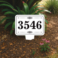 Personalized Address Plaque Yard Sign 10” x 14” - Rust-free Aluminum Address Sign, House Number Sign Plate for Lawn with Integrated Stake