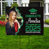 Personalized Graduation Yard Sign 2025 with Photo - Grad Sign, Class of 2025, Custom Graduation 2025 Yard Sign with Metal H-Stake