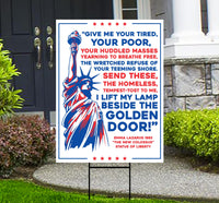Statue of Liberty Yard Sign - Anti-Trump Lawn Sign, Lady Liberty Sign, Democracy, Anti Racism Political Yard Sign with Metal H-Stake