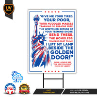 Statue of Liberty Yard Sign - Anti-Trump Lawn Sign, Lady Liberty Sign, Democracy, Anti Racism Political Yard Sign with Metal H-Stake