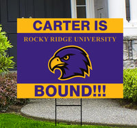Personalized College Bound Yard Sign, College Logo Sign, Custom Graduate College University Bound Yard Sign with Metal H-Stake
