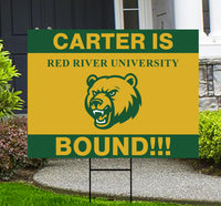 Personalized College Bound Yard Sign, College Logo Sign, Custom Graduate College University Bound Yard Sign with Metal H-Stake