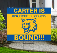 Personalized College Bound Yard Sign, College Logo Sign, Custom Graduate College University Bound Yard Sign with Metal H-Stake