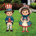 4th of July Yard Sign Cutouts - Patriotic Decor, Memorial Day, Independence Day, Veterans Day Yard Decorations Outdoor With Metal Stakes
