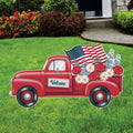 Red Truck Patriotic Yard Sign Cutout - 4th of July, Memorial Day, Independence Day, Veterans Day Yard Decorations Outdoor With Metal Stakes