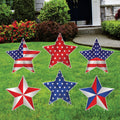 American Stars Patriotic 4th of July Yard Sign Cutout, Memorial Day, Independence Day, Veterans Day Yard Decorations Outdoor Metal Stakes