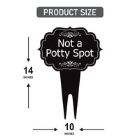 Not a Potty Spot Yard Sign 10” x 14” - Rust-free Aluminum Dog Poop Sign for Lawn, Please Clean Up After Your Dog Sign with Integrated Stake