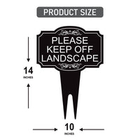 Please Keep Off Landscape Yard Sign 10” x 14” - Rust-free Aluminum Stay Off Grass Sign for Lawn, Outdoor Yard Sign with Integrated Stake