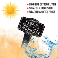 Please Keep Off Landscape Yard Sign 10” x 14” - Rust-free Aluminum Stay Off Grass Sign for Lawn, Outdoor Yard Sign with Integrated Stake