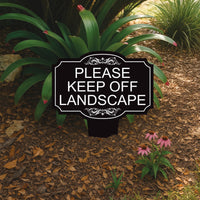 Please Keep Off Landscape Yard Sign 10” x 14” - Rust-free Aluminum Stay Off Grass Sign for Lawn, Outdoor Yard Sign with Integrated Stake