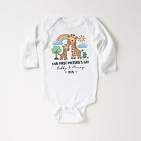 Our First Mother’s Day Toddler Sweatshirt, Baby Shirt, Onesie, Baby Bodysuit - Personalized 1st Mother’s Day Boy Outfit, Cute Giraffe Gift
