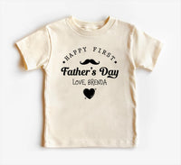 Happy First Father’s Day Onesie, Baby Bodysuit, Baby Shirt, Toddler Sweatshirt, Personalized First Fathers Day Outfit, Fathers Day Date Gift