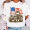 Vintage American Flag Tractor Short Sleeve T-Shirt